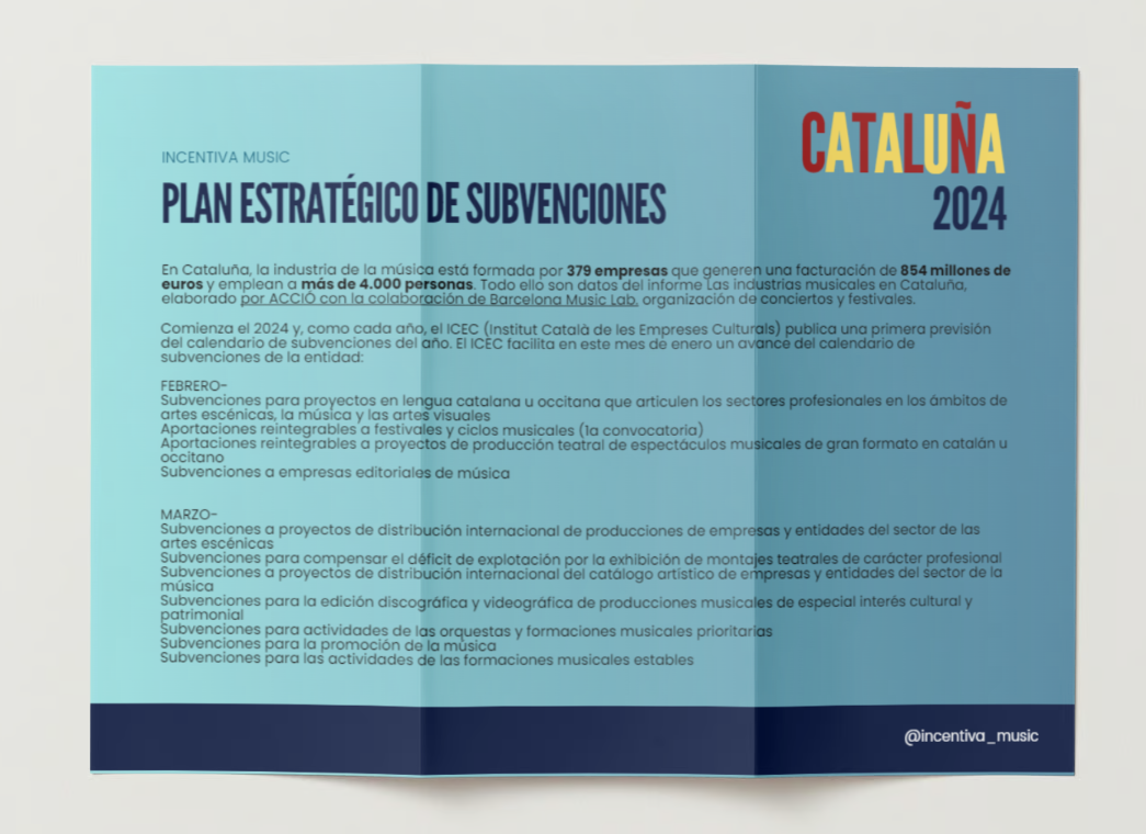 Plan estratégico de subvenciones a la música Cataluña 2024